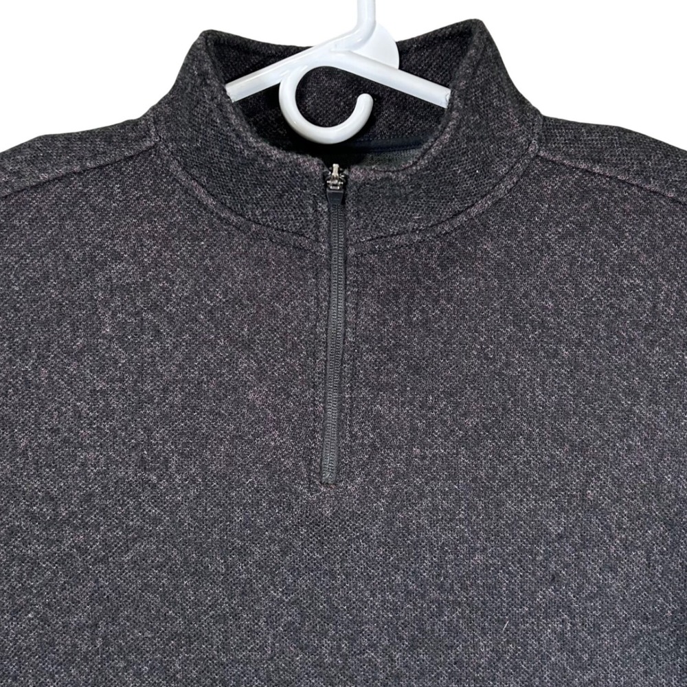 Fairlane & Sons Mens XL Charcoal Gray Marled 1/4 Zip Pullover Sweater Mock‎ Neck